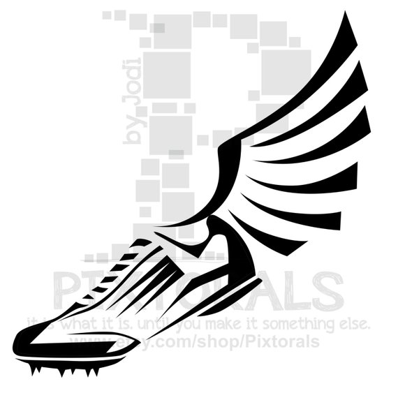 Track winged shoe.