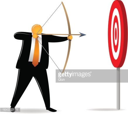 Orange Head man shooting easy big target Clipart Image
