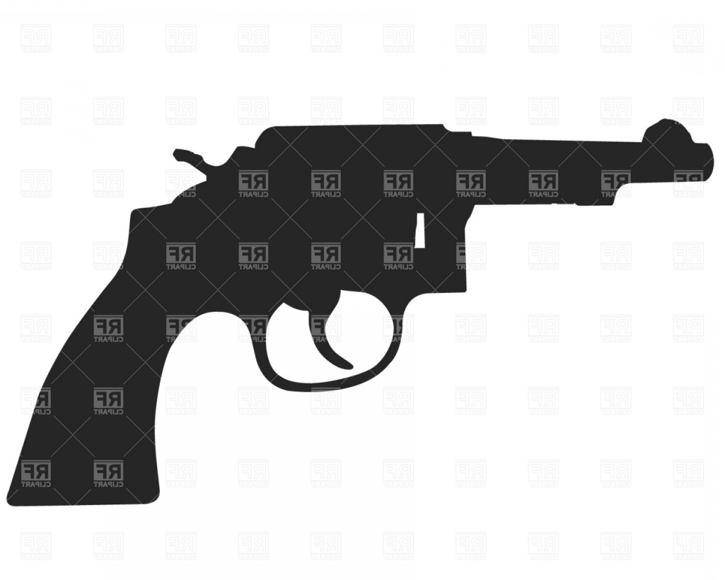 Revolver Pistol Silhouette Vector Clipart