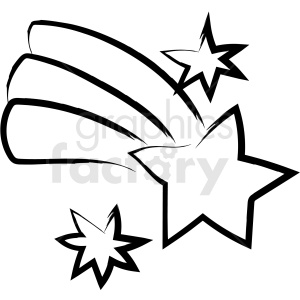 Cartoon shooting star drawing vector icon clipart