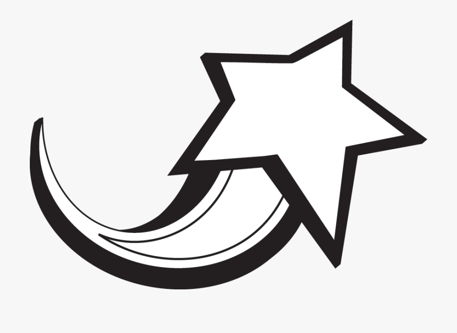 Black And White Shooting Star Clipart