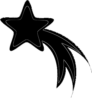 Star black and white starburst shooting star clip art black