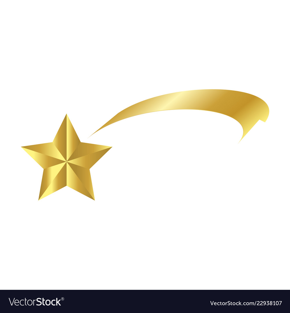 Christmas ribbon shooting star icon symbol design