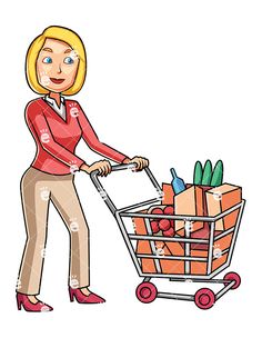 shopping cart clipart cartoon
