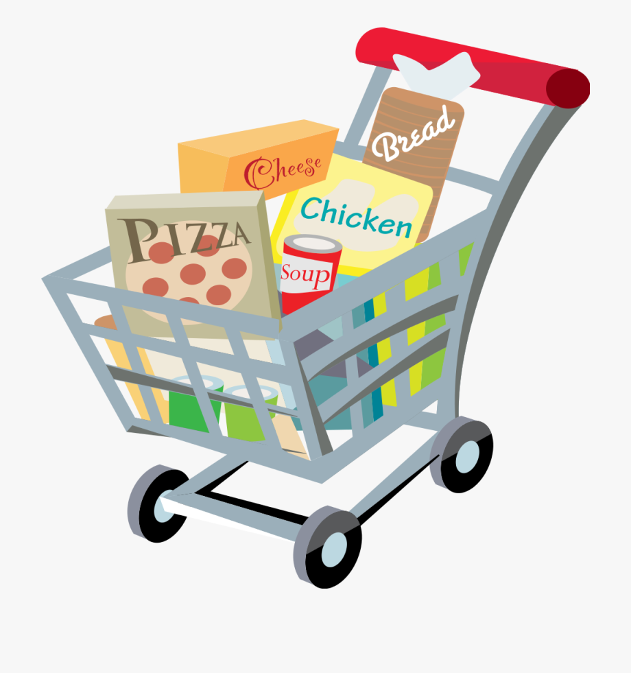 Shopping Cart With Food Clip Art