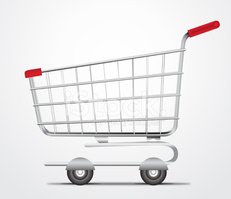 Empty Shopping Cart Trolley Vector IN Isolated White