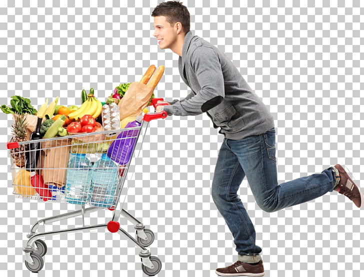 shopping cart clipart man