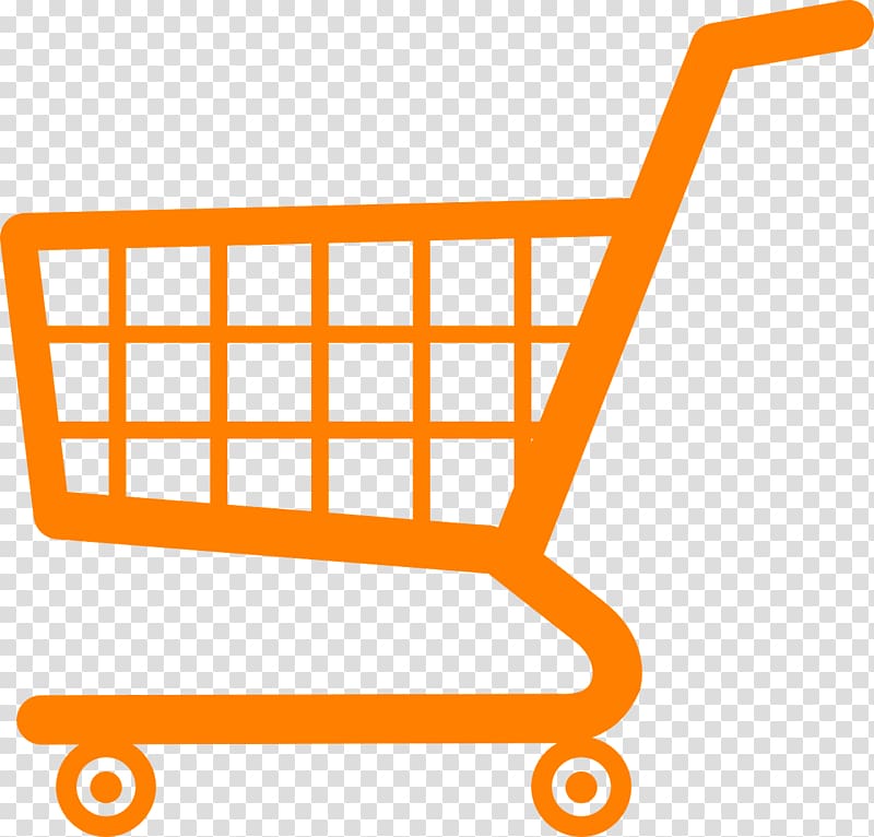 Orange shopping cart illustration, Amazon