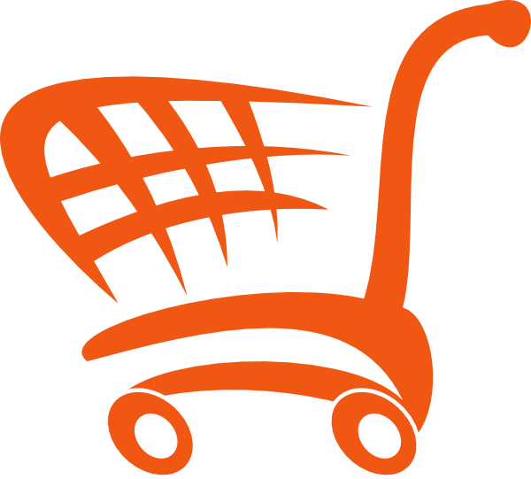 shopping cart clipart orange