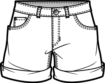 Shorts clipart black and white