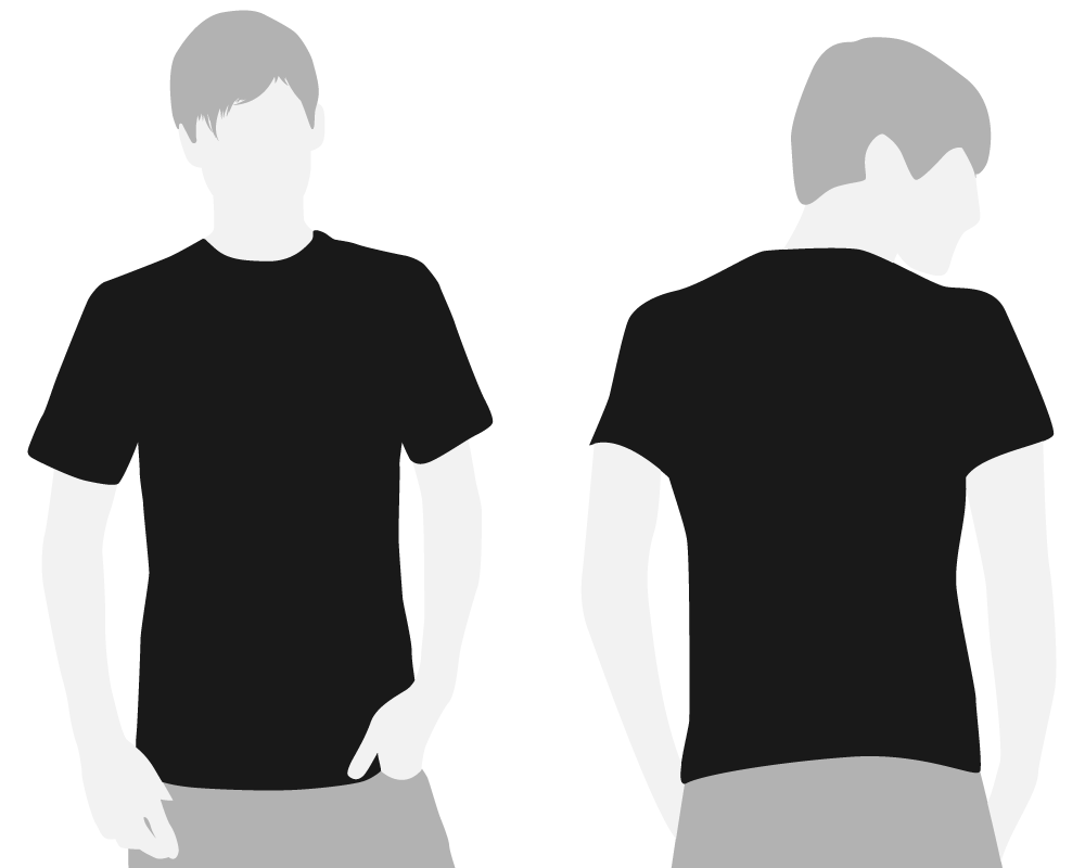 Black shirt front and back model