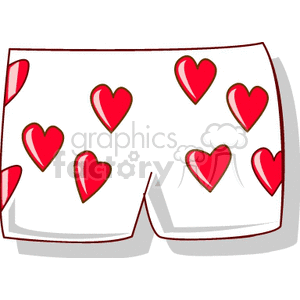 Boxer shorts with hearts on them clipart