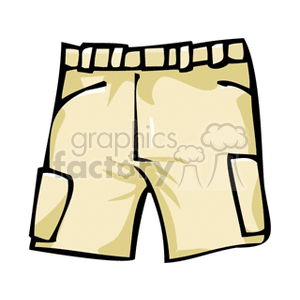 Cream Color Cargo shorts clipart