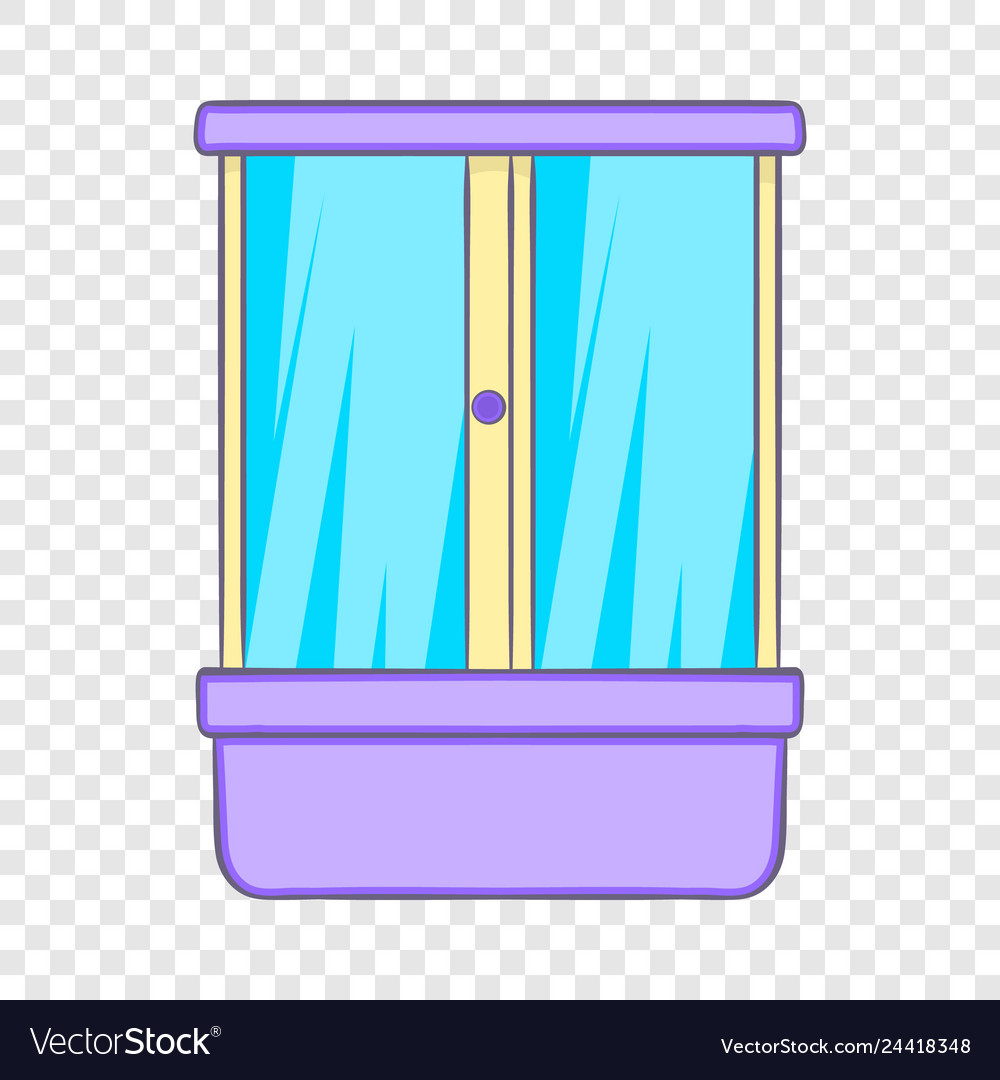 Shower cubicle icon in cartoon style