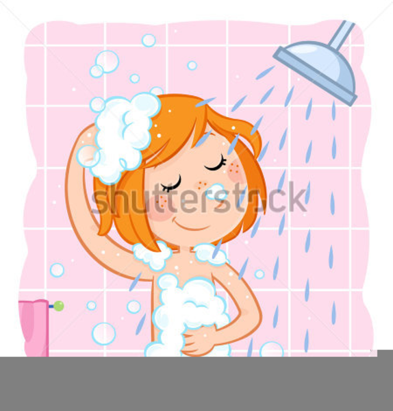Woman In Shower Clipart