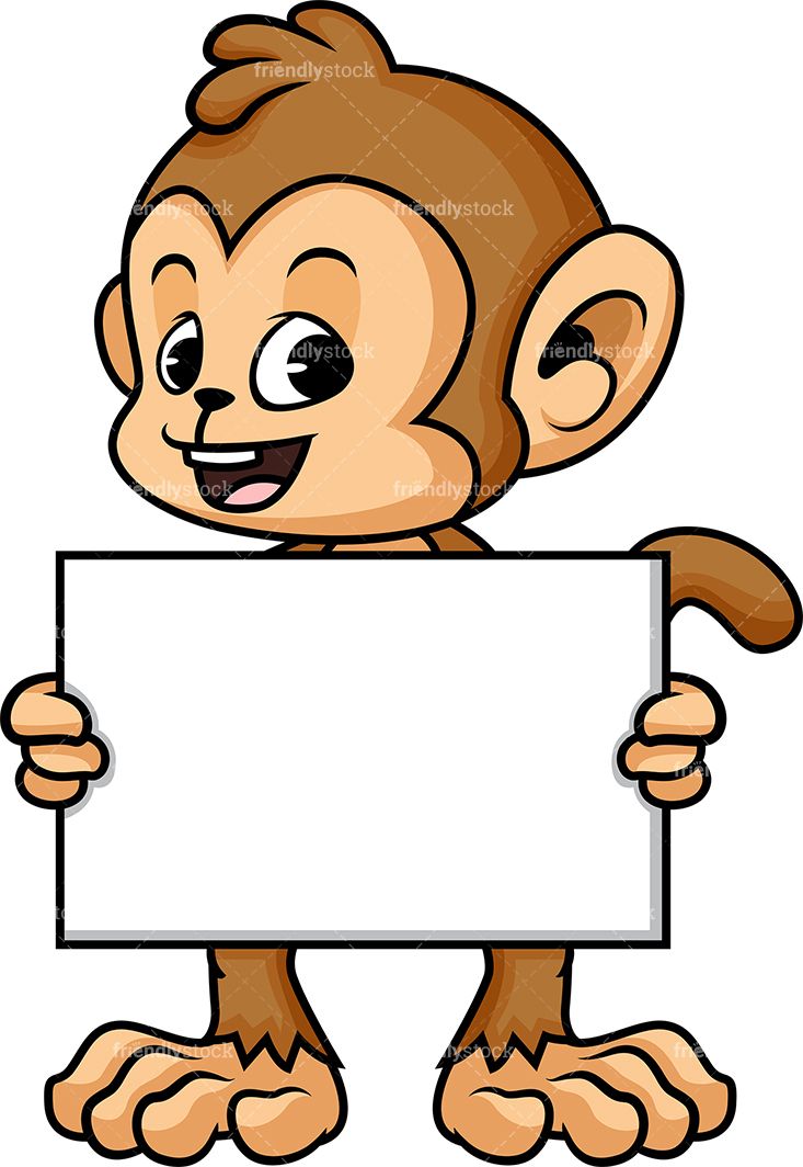 Monkey Holding Empty Sign