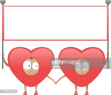 Cute Hearts With Sign premium clipart