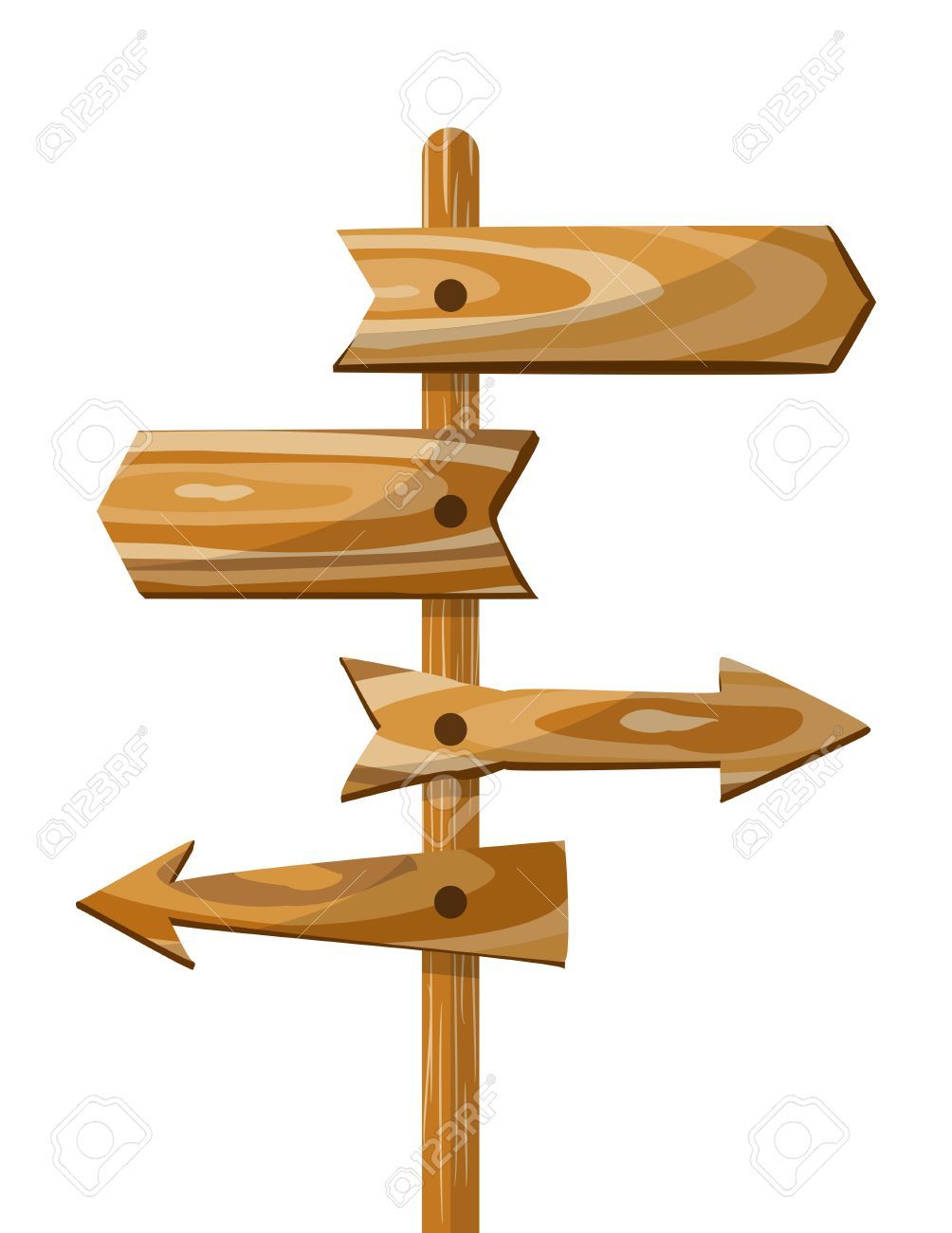 Wooden direction signpost