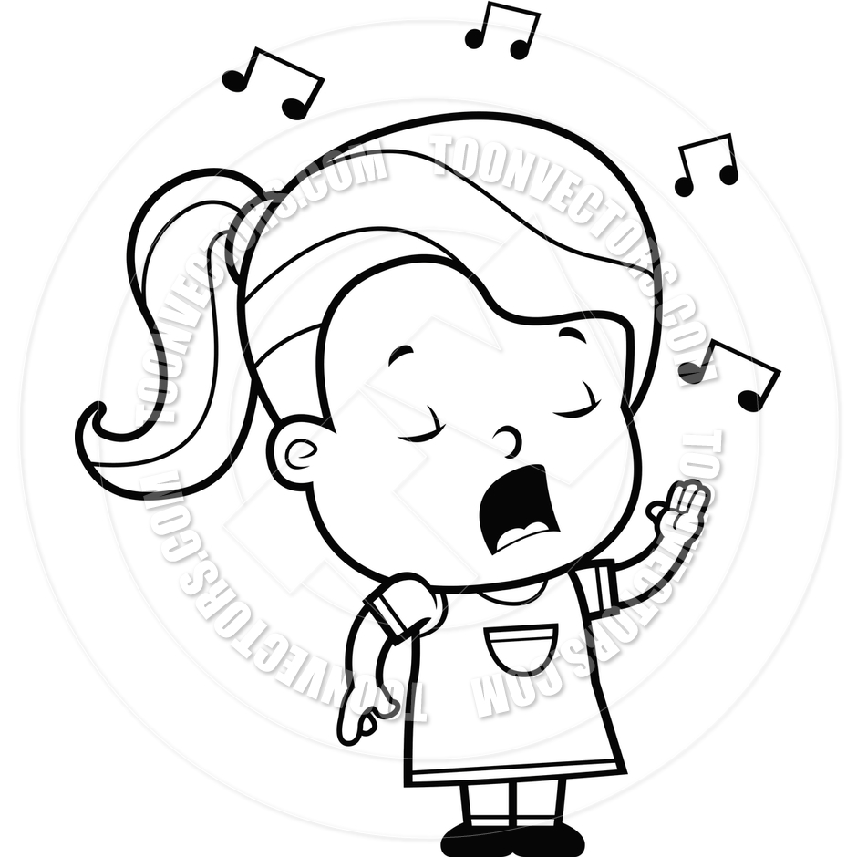Sing clipart black and white