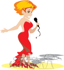Lady singer clipart.