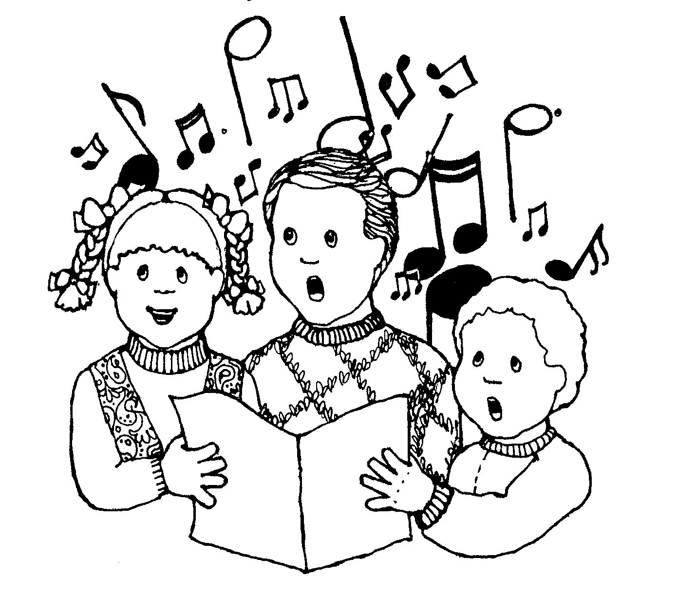 singing clipart outline