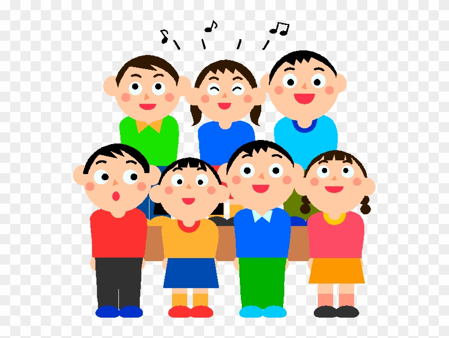 Children singing clipart.