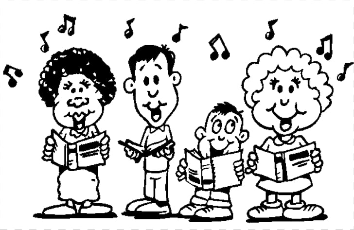 Singing Choir Black and white Song , Black Sing s PNG