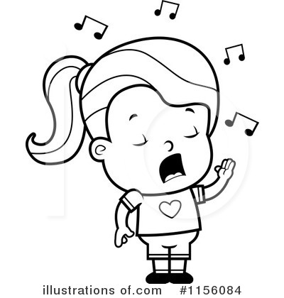 Singing clipart black and white