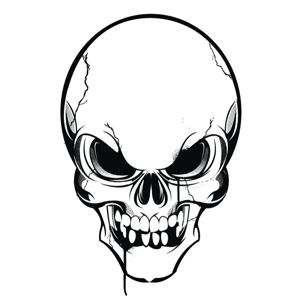 Angry skull clipart.