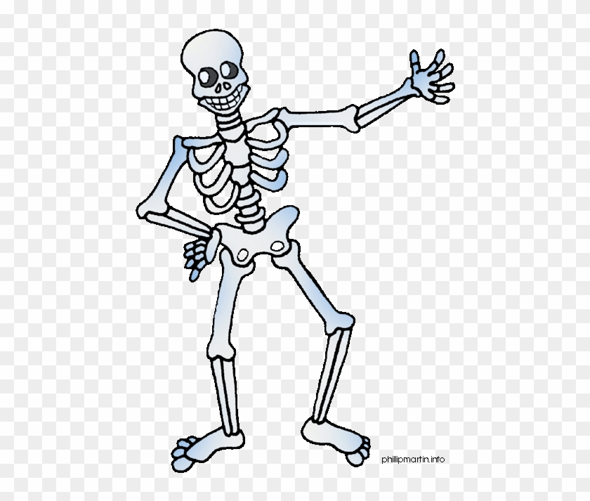 Cartoon body skeleton.