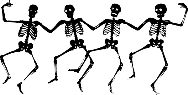 Dancing skeletons clip art free vector in open office