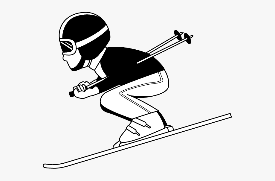 Clip Black And White Library Ski Guy Free On