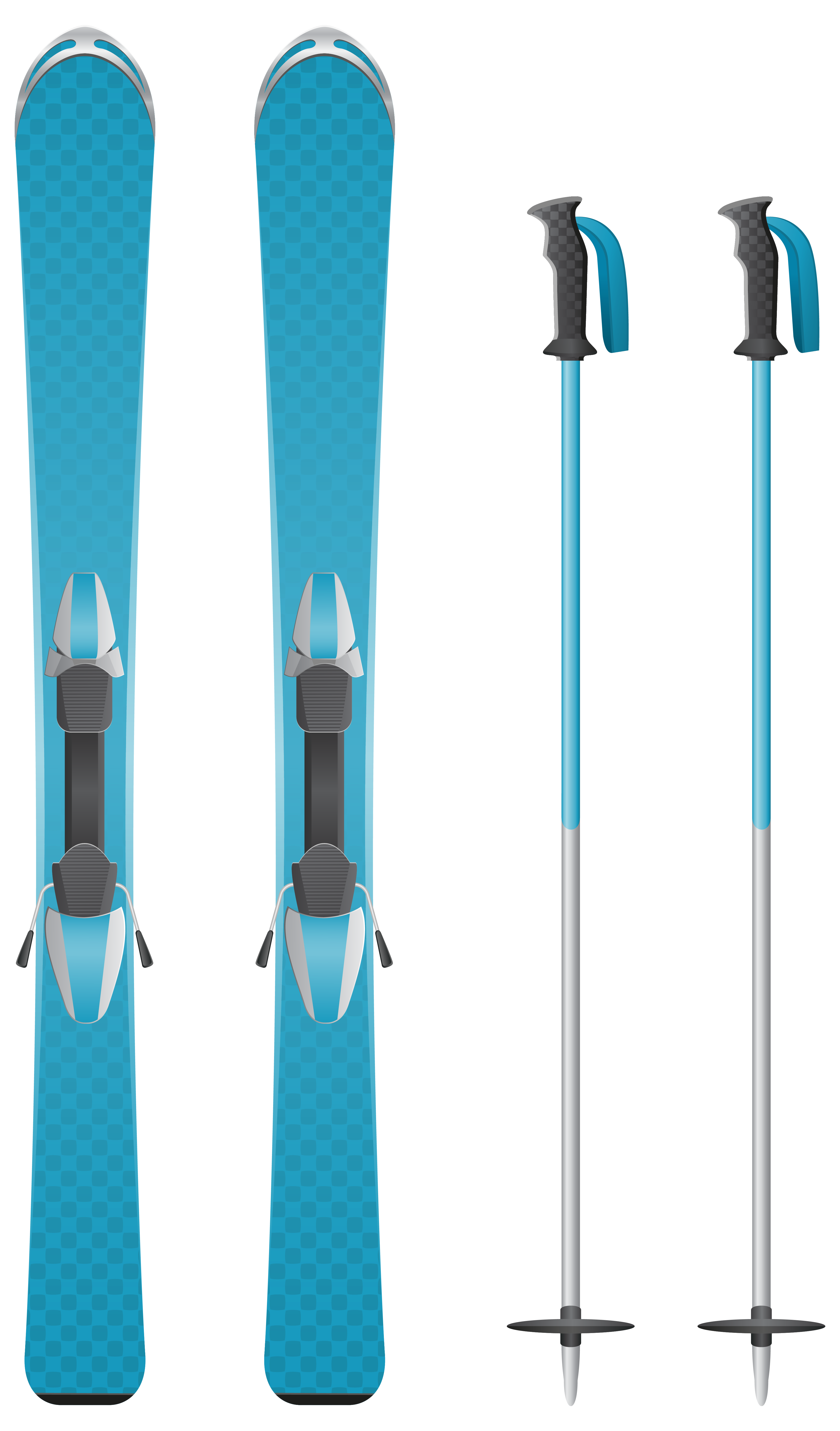 Blue Skis PNG Clipart Image