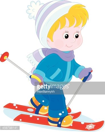 Child skiing stock.