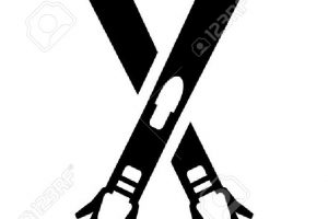 Crossed skis clipart.