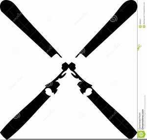 Crossed skis clipart.