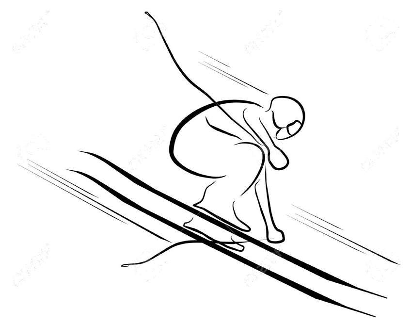Easy Skiing Clipart Snow Symbol Hand Drawing