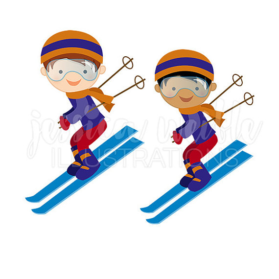 Skis clipart family.