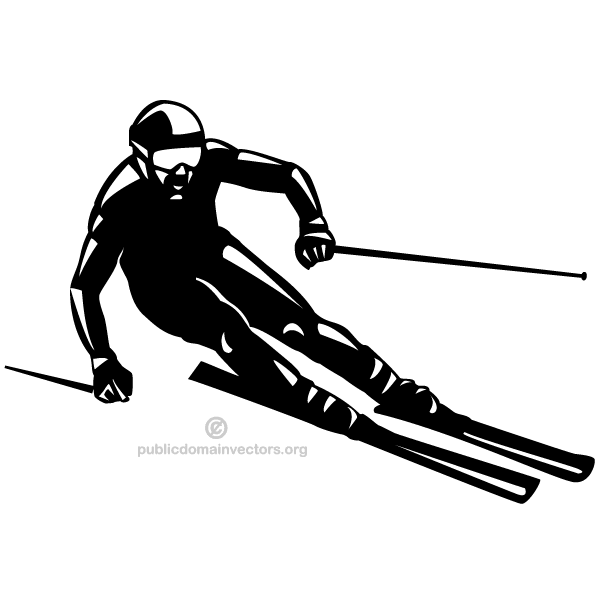 Skier silhouette vector.