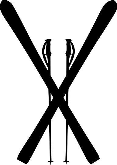 Crossed Skis Logo Pretzels Like Clipart