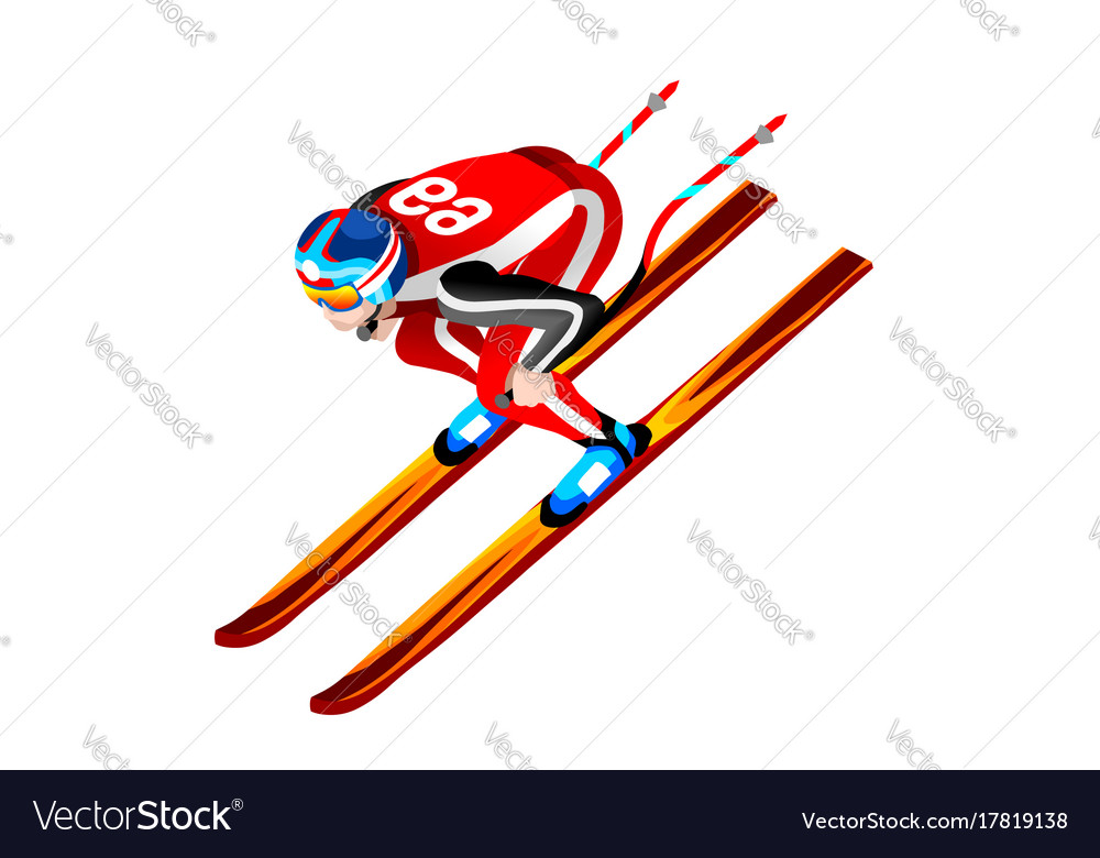 Skier clipart skiing downhill