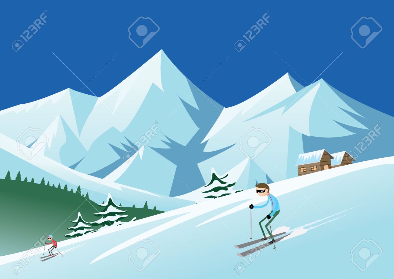Ski slope clipart.