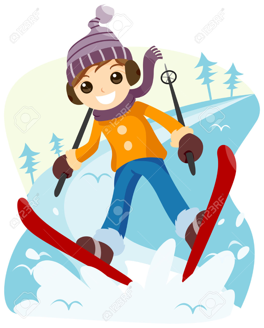 Snow skiing clipart.