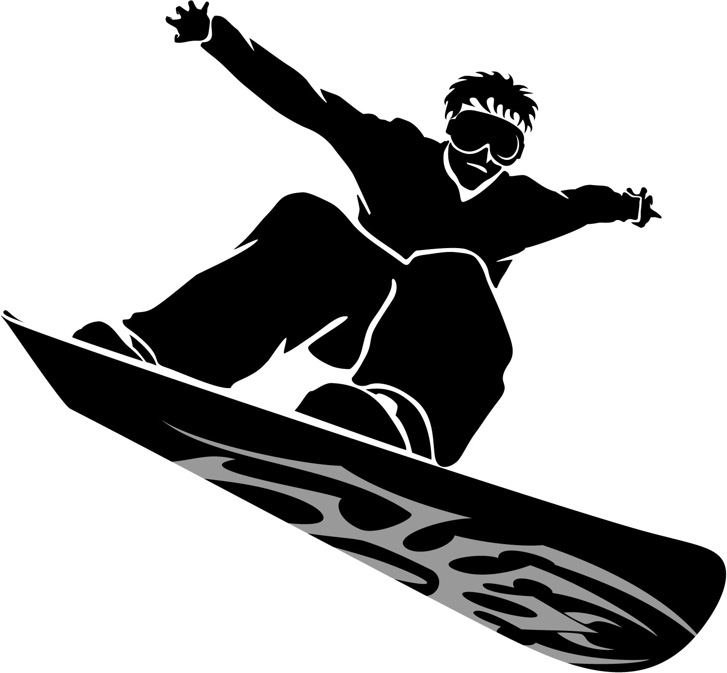 Skiing snowboarding clipart