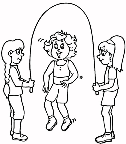 Skipping Rope coloring page