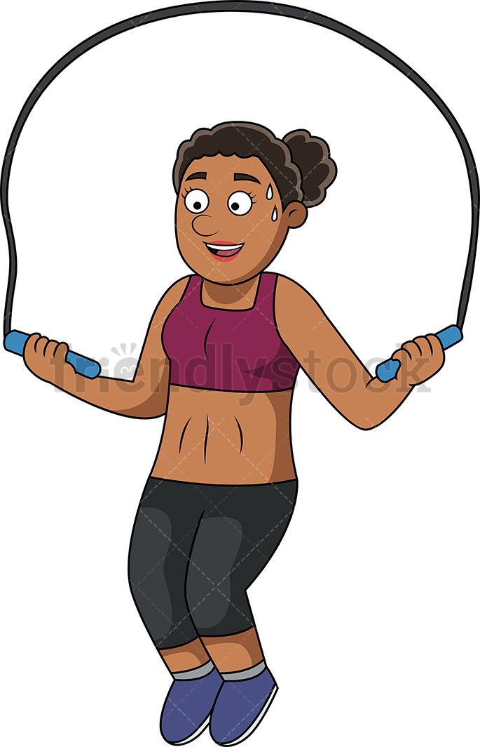 Fit Woman Working Out With Jump Rope in