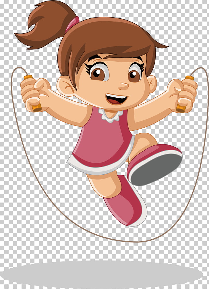 Cartoon Play Female Illustration, Skipping little girl