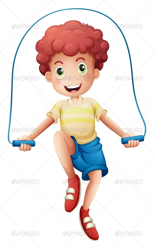 Boy skipping rope.