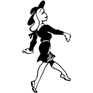 Lady skipping clipart.