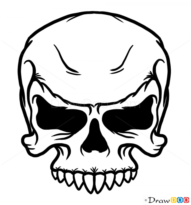 Angry clipart skull.